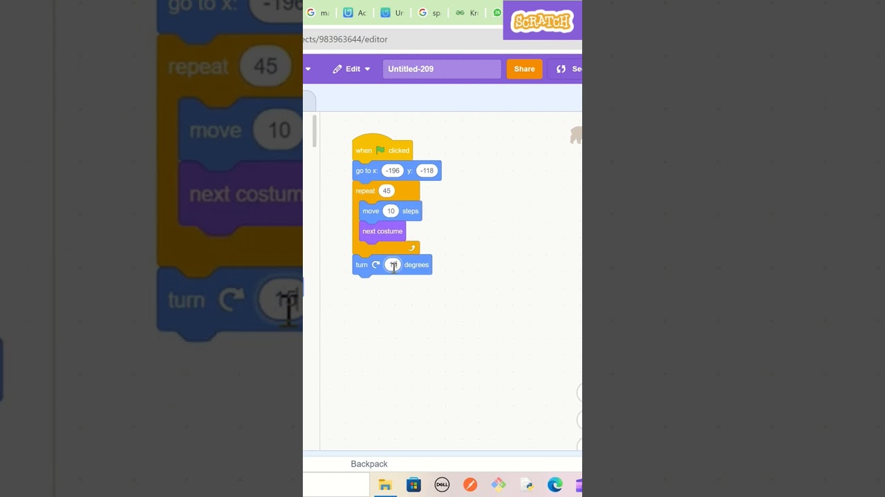 walking bear animation in scratch #scratch #codingfun #kidscoding #momwhocode