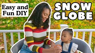 How to Make a Snow Globe - Autumn Snow Globe DIY - Fall Crafts for Kids