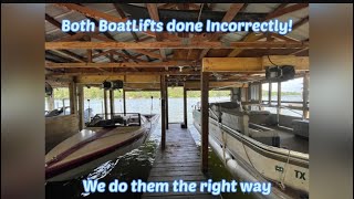 Very dangerous BoatLift install! - The Yesh Boys - Lake Jacksonville