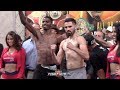 JOSE RAMIREZ & MAURICE HOOKER FLEX OFF FACE TO FACE - BOTH PUMPED DURING WEIGH IN