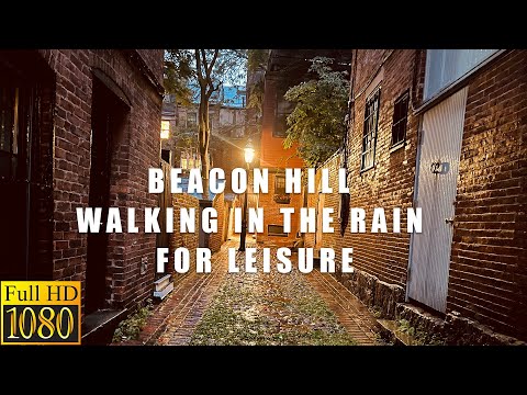 Beacon hill walking in the rain Boston, MA Binaural rain for relaxation, sleep & study. #beaconhill