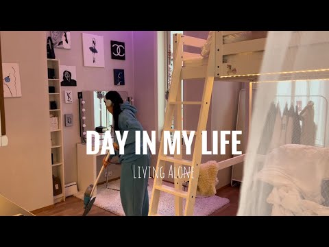 Day in my life | living alone, 5AM morning, gym, school, cleaning my apartment, what i eat