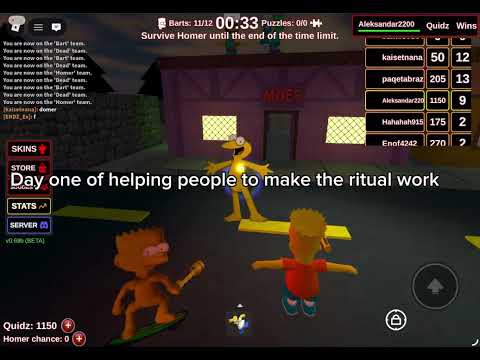 Day one of helping barts to make the ritual work you vs homer