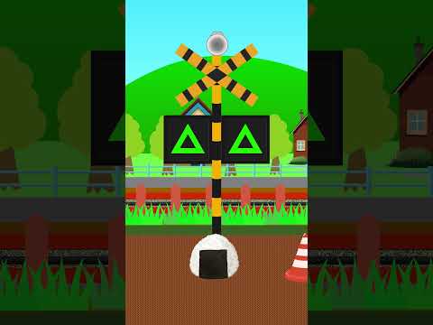 変な形のタイヤの自転車に乗る踏切　#Shorts