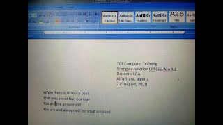 placing your letter address at the right hand side