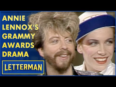 Eurythmics' Annie Lennox and Dave Stewart Cause A Stir At The Grammy Awards | Letterman
