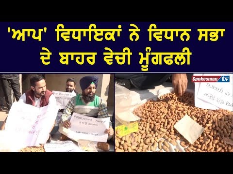 AAP MLA's sold peanuts outside Vidhan Sabha