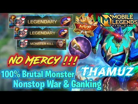 No One Can Kill Me 😈 - Thamuz No Mercy !!! Nonstop War & Ganking || Thamuz Best Build | MLBB