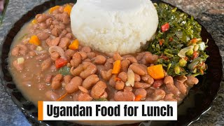 Ugandan Posho, Beans and Greens for Lunch