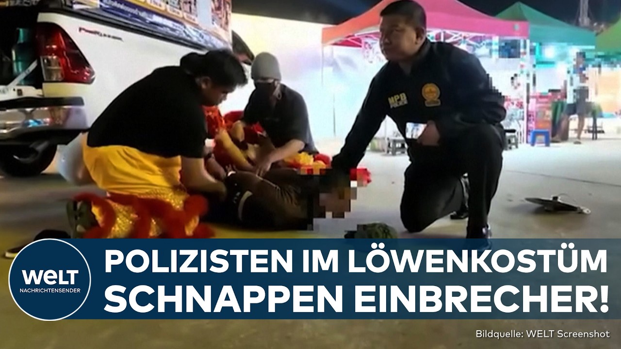 THAILAND: Polizei verkleidet sich als Löwen – Einbrecher nach Tanz festgenommen!
