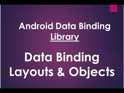 Android Data Binding Library Data Binding Layouts Data Binding Objects