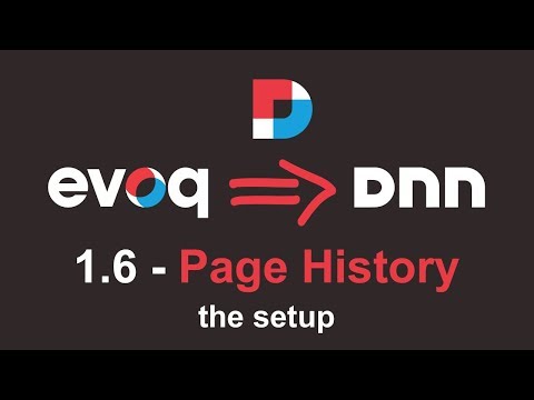 Evoq To DNN - 1.6 - The Setup: Page History