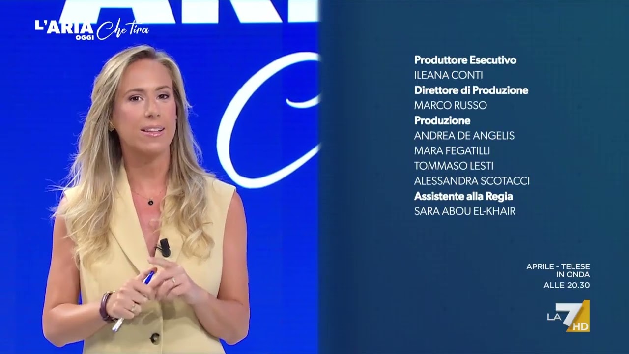 L'Aria che Tira: i saluti di Ludovica Ciriello: "Torniamo il 17 agosto"