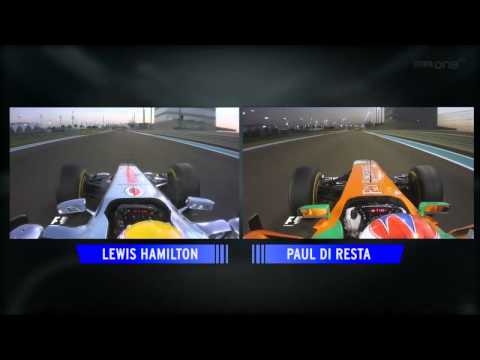 F1 2011 Abu Dhabi - Lewis Hamilton and Paul di Resta Q2 Lap comparison