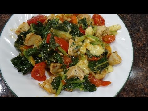 Low Carb Swiss chard, tomato and chicken