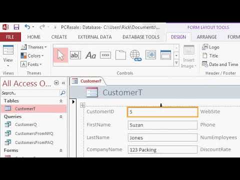 Microsoft Access Beginner Level 01. Lesson 10. Customer Form