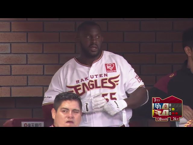 【3回裏】弾丸ライナーで打ち込んだ!! イーグルス・ディクソン 来日初ホームランで先制!! 2018/6/13 E-D