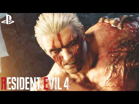 Leon vs Krauser Full Fight 4K - Resident Evil 4 Remake