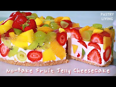 No Egg | No Oven | No Bake Fruit Jelly Cheesecake