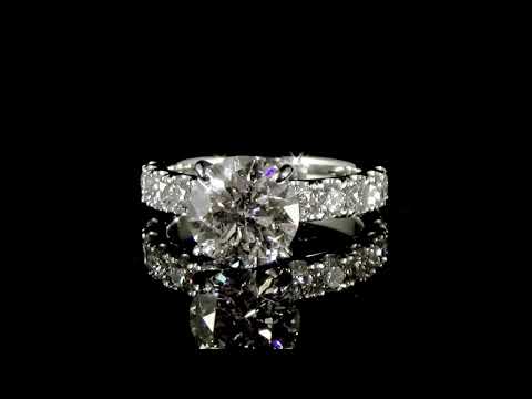 CGL Certified 3.02ct Round Brilliant 'Hearts & Arrows' Cut Diamond Ring
