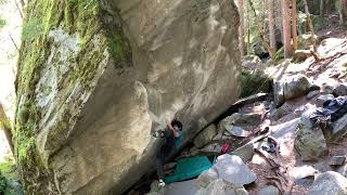 Video thumbnail of Down under, 7c+/8a. Magic Wood