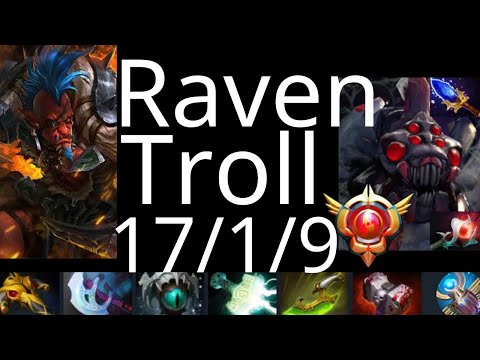 Raven Troll Warlord vs Viper, Marci, Ember, Tiny, Templar Assassin - dota2