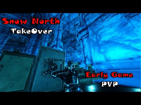 CLAIMING THE BEST CAVE ON CENTER | EARLY GAME PVP/DEFENCE | Ark Survival Evolved |