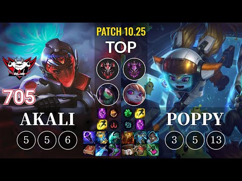 JDG 705 Akali vs Poppy Top - KR Patch 10.25