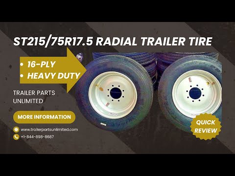17.5" 215/75R17.5 16-ply Radial Trailer Tire and super single wheel mounted. $229.92 #TMTP