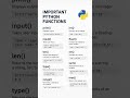Top 10 Most Important Python Functions You Must Know! 🚀 | Python Tutorial for Beginners
