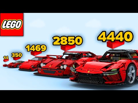 LEGO FERRARI From 14 to 4440 Parts | Comparison