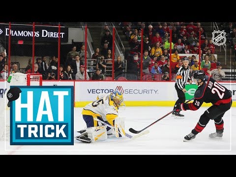 Sebastian Aho records his second career hat trick