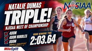 Epic 800m To Secure Natalie Dumas' Back-To-Back NJISAA MOC 400m, 400m Hurdles and 800m Triple!