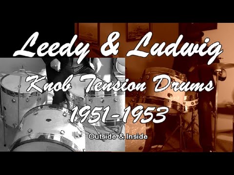 LEEDY & LUDWIG 1951 KNOB TENSION DRUM SET Calf Skins & Period Hardware: FULLY FUNCTIONAL