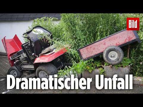 12-Jähriger stürzt mit einem Rasenmäher-Traktor eine Mauer hinab und stirbt