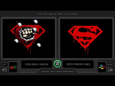 The Death and Return of Superman (Sega Genesis vs Snes) Side by Side Comparison