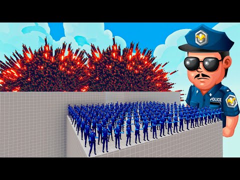 100x POLICE + 1x GIANT vs 1x EVERY GOD   Totally Accurate Battle Simulator TABS