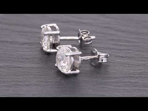 18ct White Gold Diamond Solitaire Stud Earrings