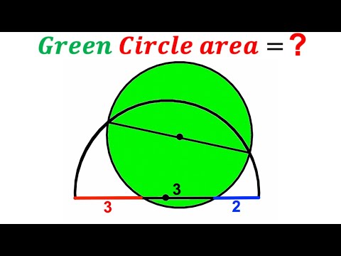 Can you find area of the green shaded Circle? | (Semicircle) | #math #maths | #geometry