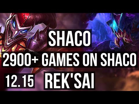 SHACO vs REK'SAI (JNG) | 13/1/11, 4.2M mastery, 2900+ games, Legendary | KR Diamond | 12.15