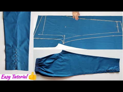 Very Easy Pant Trouser cutting and stitching with Bottom Design | Pant