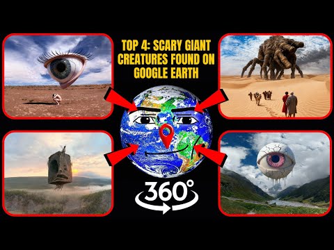 VR 360° - Top 4: Scary Giant Creatures Found on Google Earth! Part 4