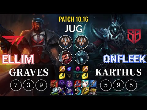 T1 Ellim Graves vs SB OnFleek Karthus Jungle - KR Patch 10.16