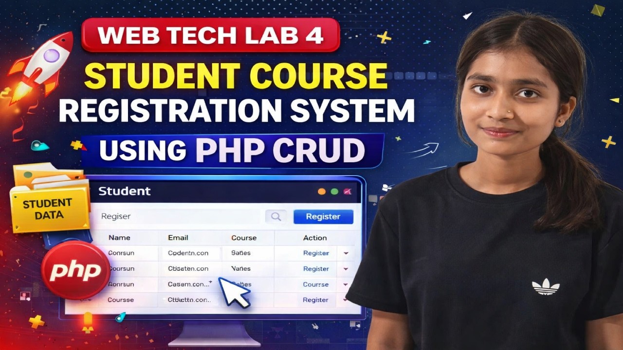 Web Tech Lab 4| Student Course Registration System using PHP, CRUD Project, Sonu Saw @sawsonu123