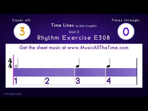 How to Play Half Notes in 4/4 - Exercise E308 Time Lines