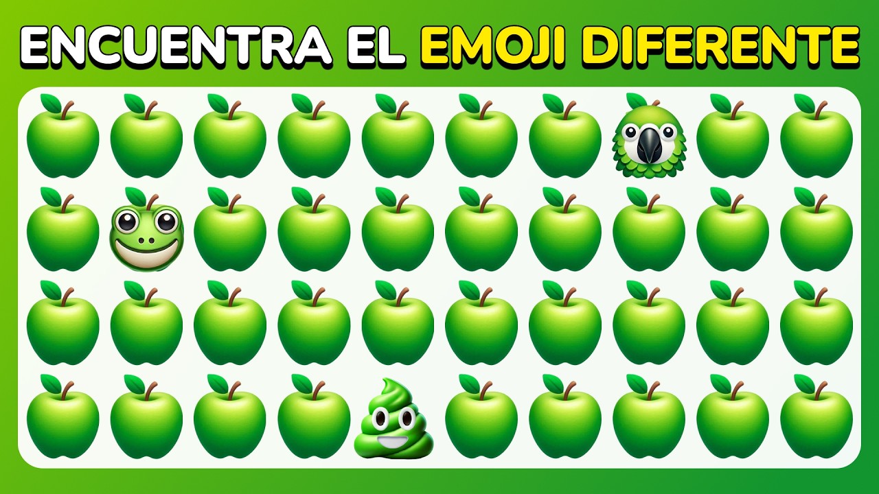 Encuentra el Diferente - Edición de Naturaleza 🍏🐵🌴 | Fácil, Medio, Difícil, Experto - Quiz de Emojis