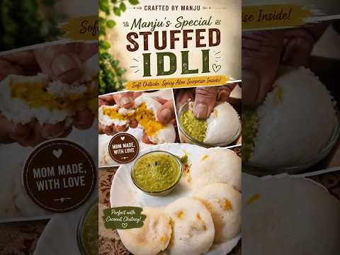Mom’s Special Stuffed Idli ❤️ | Soft Idli + Spicy Aloo Masala = Perfect Bite! 😍 #stuffedidli #south