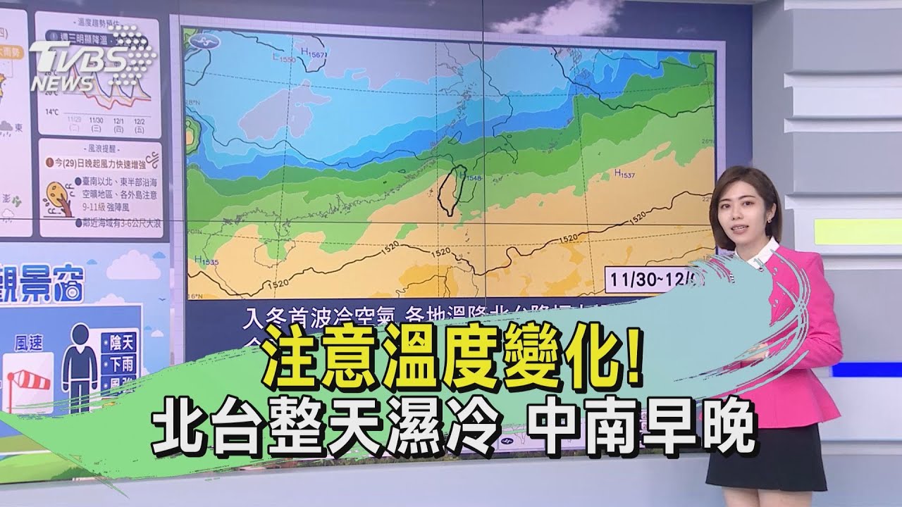 注意溫度變化!北台整天濕冷 中南早晚涼