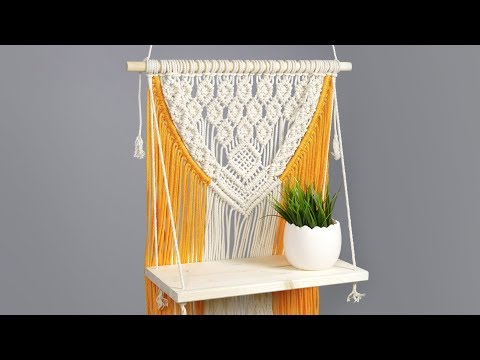 DIY Macrame Wall Hanging Leaves with Flower