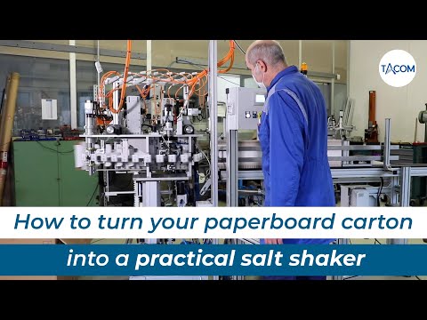 How to make your paperboard box a practical salt shaker. Linpac inserting machine